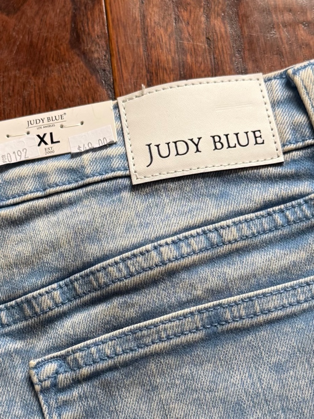 NWT Judy Blue Light Blue Acid Wash Denim Shorts XL - Picture 11 of 14